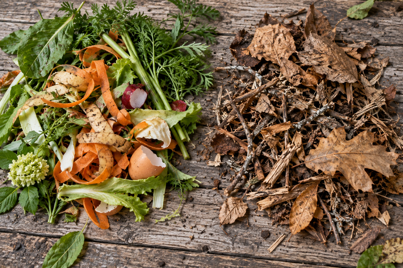 Fresh and dry ingredients for mixing